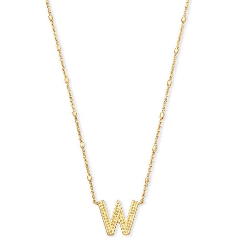 Letters W pendant necklace for women fashion jewelry 14k gold plated brass
